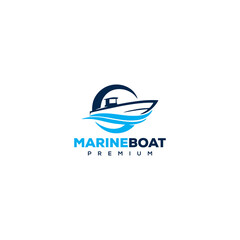 Boat logo vector icon illustration design Premium Vector