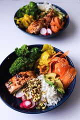 salmon with vegetables