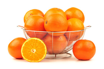 Orange fruit on the white background