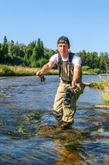 Fliegenfischer in Aktion.