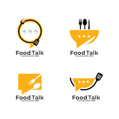 Food talk logo,vector Logo Template