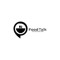 Food talk logo,vector Logo Template