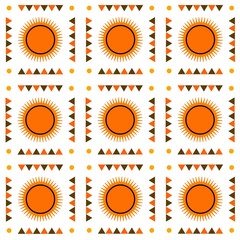 Simple pattern design with the sun as the highlight