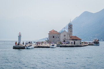 Fototapeta na wymiar Our Lady of Skrpjela Perast, Bay of Kotor (Herceg Novi) Montenegro.