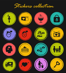 Valentine day icons set