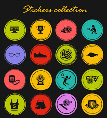 Volleyball icon set