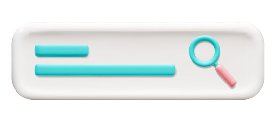 Obraz premium 3d cartoon style minimal icon Search , internet icon. 3D vector illustration isolated on a white background.