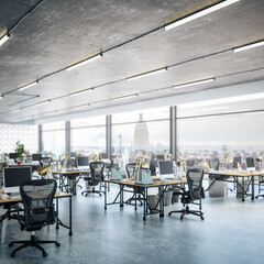 Open Plan Office (detail) - 3D Visualization
