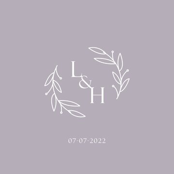 Initials LH wedding monogram logo inspiration