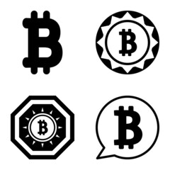 Bitcoins1-2 Flat Icon Set Isolated On White Background