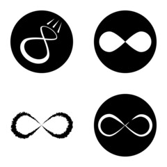 Infinity Flat Icon Set Isolated On White Background