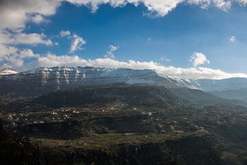 landscape of Sannine mountain in Lebanon