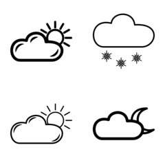 Weather Flat Icon Set Isolated On White Background
