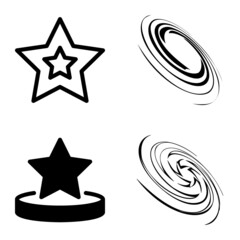 Stars1-2starfall Flat Icon Set Isolated On White Background