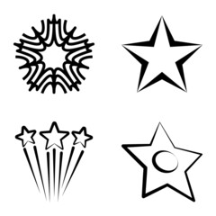 Stars1-2starfall Flat Icon Set Isolated On White Background