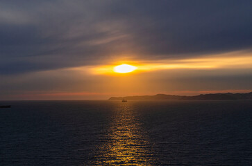 sunset over the sea