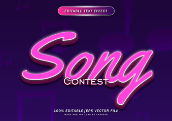 Song contest text style editable effect