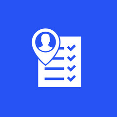 qualification icon, man and checklist vector