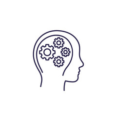 creativity, thinking line icon on white