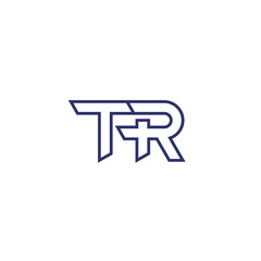 TR letter logo, monogram, outlined design