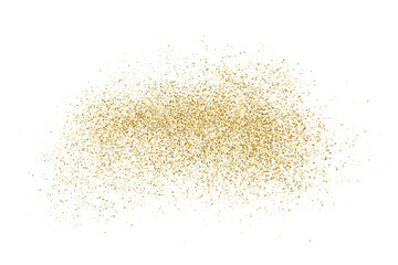 Fototapeta na wymiar Gold Glitter Texture Isolated On White. Goldish Color Sequins. Celebratory Background. Golden Explosion Of Confetti. Vector Illustration, Eps 10. 
