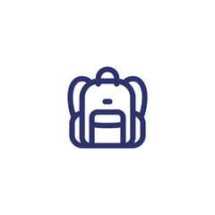 backpack line icon on white