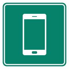 Smartphone und Schild
