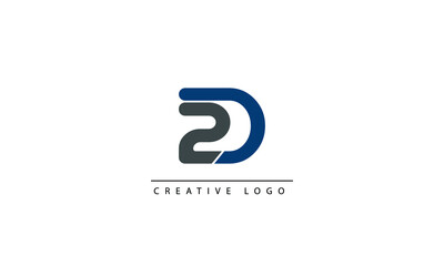  ZD 2D Abstract initial monogram letter alphabet logo design