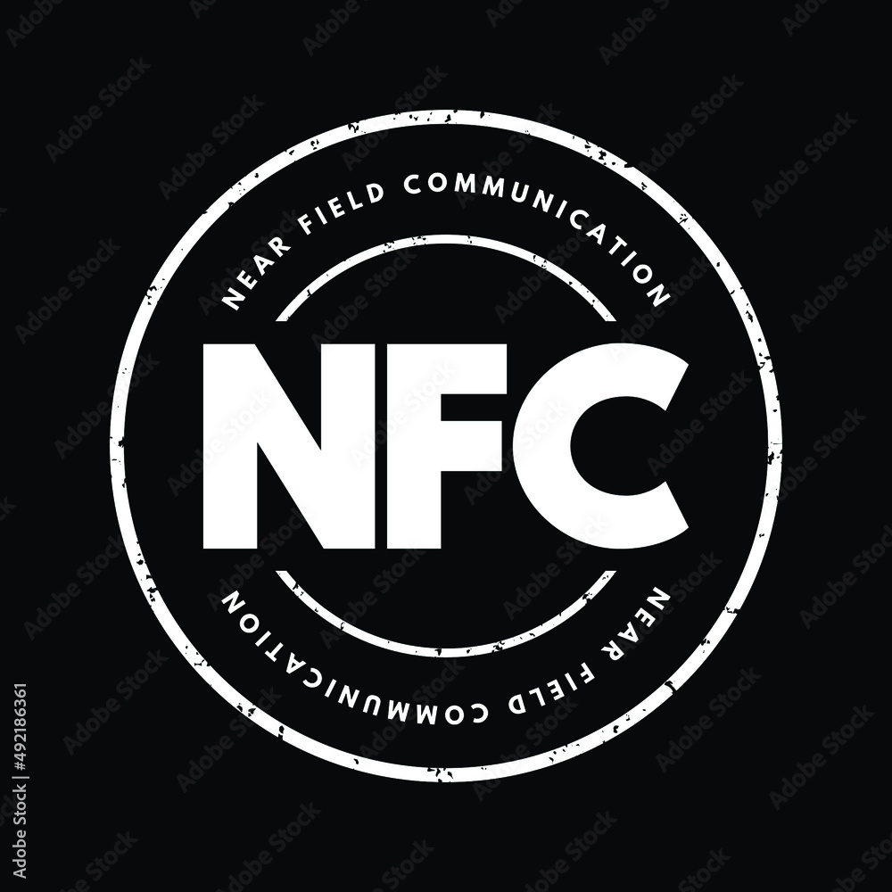 Poster nfc near-field communication - set of communication protocols that enables communication between two