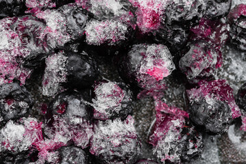 Berries. Frozen blueberries, background.