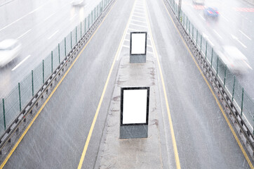 Obraz premium blank billboard background, top view