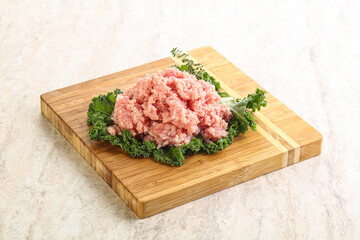 Raw pork minced meat for cooking