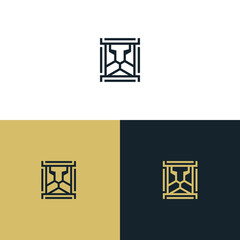 Simple Line Art Geometric Lion Logo Design Template