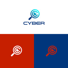 Initial letter c with camera and magnifying glass logo design inspiration