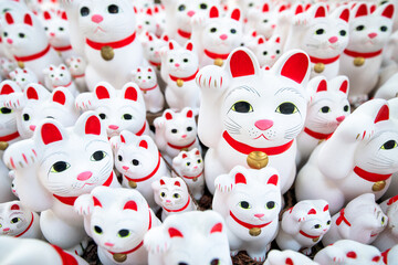 Manekineko cat figures as sign of good luck