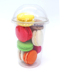 Exquisite French dessert macaroon with filling