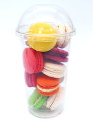 Exquisite French dessert macaroon with filling