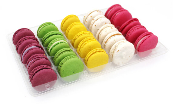 Exquisite French dessert macaroon with filling