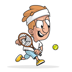 Cartoon tennis player running