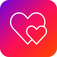 Two hearts Vector Icon Design Illustration