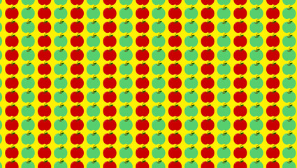 昭和レトロ背景パターン　リンゴとオレンジの花