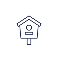 birdhouse icon on white, line vector