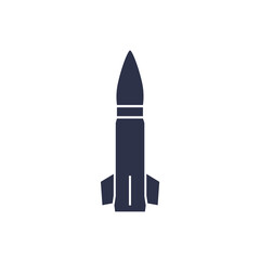 Ballistic missile icon on white