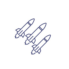 Ballistic missiles line icon on white