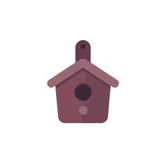 birdhouse on white, flat vector icon
