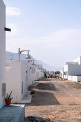 shot vertical, Street of La Graciosa, Lanzarote, Canary Islands, Spain