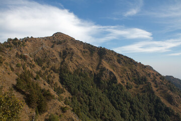 view of the george everest peak in mussoorie