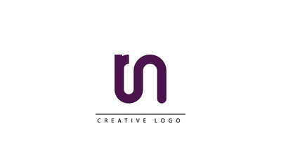  RN UN Abstract initial monogram letter alphabet logo design