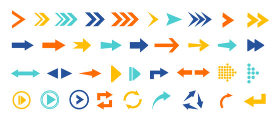Arrows set icons. Arrow vector collection. Arrow. Cursor. Modern simple arrows.