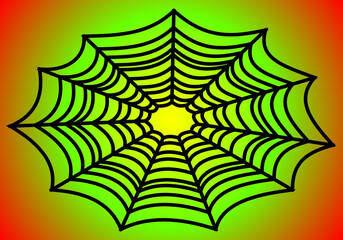 a cobweb background wearing black and gradient color mix
